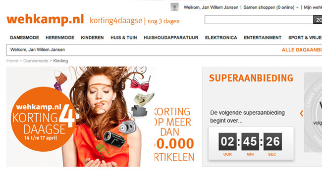 Korting 4 Daagse wehkamp.nl